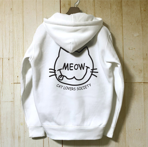 CAT LOVERS SOCIETY / WHITE / プルオーバーパーカー