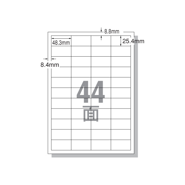 エーワン IJ用ラベルA4 44面 四辺余白 500枚 F818338-28946