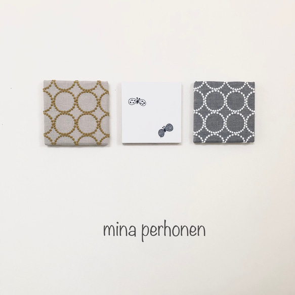 mina perhonen  ミナペルホネン  ファブリックパネル 3点セット ハンドメイド