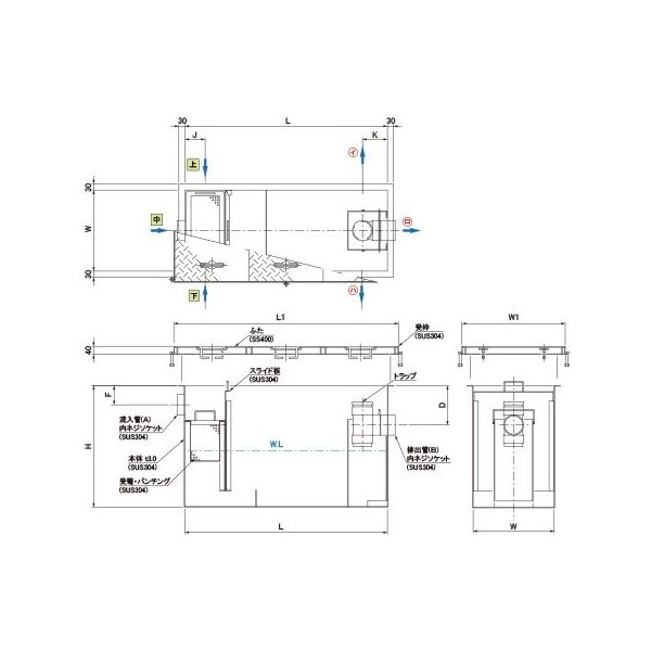 第一機材 グリーストラップ D型 SE-60SA-DフタSUS 1個（直送品）