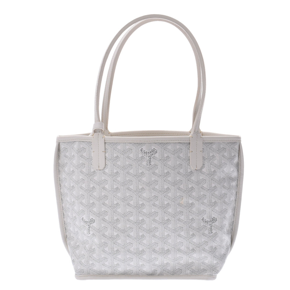 GOYARD ゴヤール アンジュミニ リバーシブル ヘリンボーン柄/白 ユニセックス PVC/レザー トートバッグ Aランク 中古 