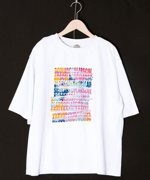 SCOLARロゴ フロッキープリントTシャツ