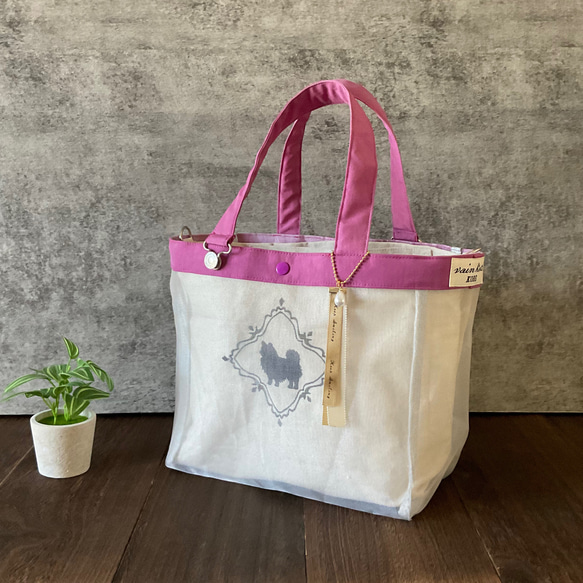 3wayトート　シルエット刺繍　メッシュバッグ