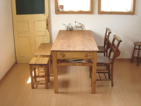 オーダーメイド / side drawer dining TABLE pine # width size order #