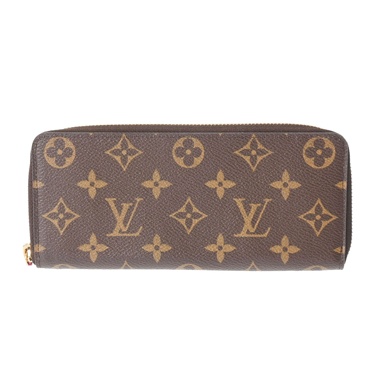 LOUIS VUITTON ルイヴィトン モノグラム ポルトフォイユクレマンス ブラウン/フューシャ M60742 レディース モノグラムキャンバス 長財布 新同 中古 