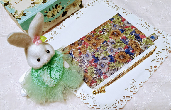 カードケース 12,0ファスナー「リバティプリント」ハンドメイド