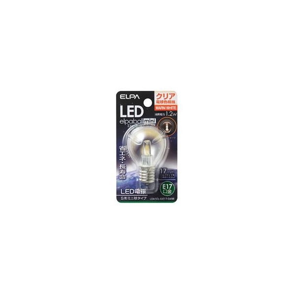 エルパ LED電球 E17口金 全光束45lm(1．2W S形ミニ球タイプ相当) クリア電球色 1個入り elpaball mini LDA1CL-G-E17-G456