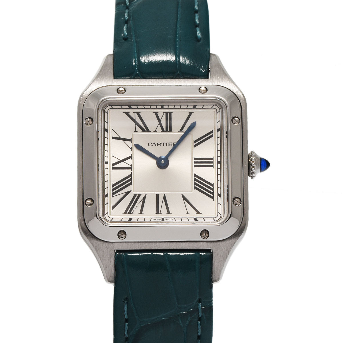 CARTIER カルティエ サントス デュモン SM WSSA0023 レディース SS/革 腕時計 クオーツ シルバー文字盤 Aランク 中古 