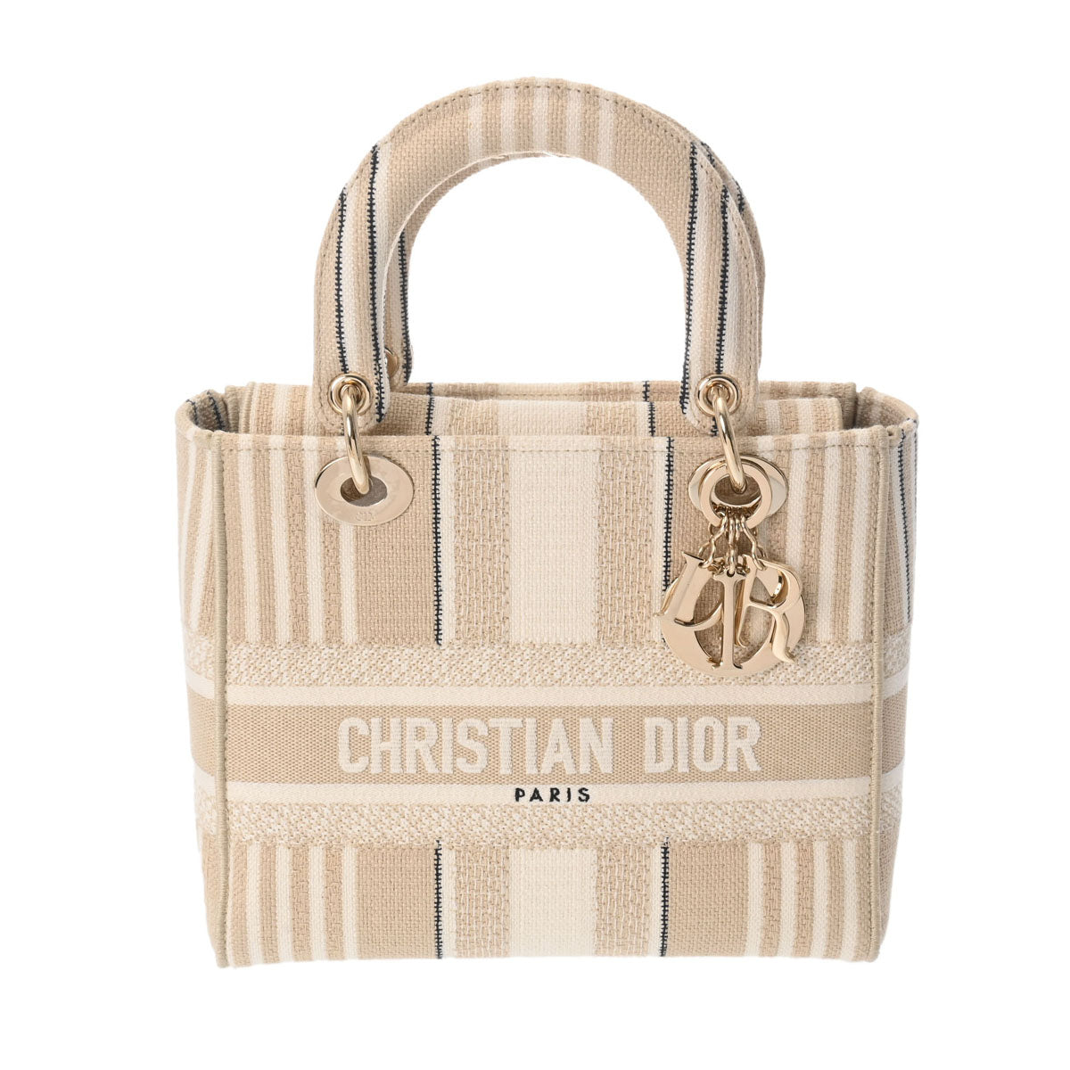 CHRISTIAN DIOR クリスチャンディオール LADY D-LITE 2WAY ベージュ M05650JAT レディース キャンバス ハンドバッグ Aランク 中古 