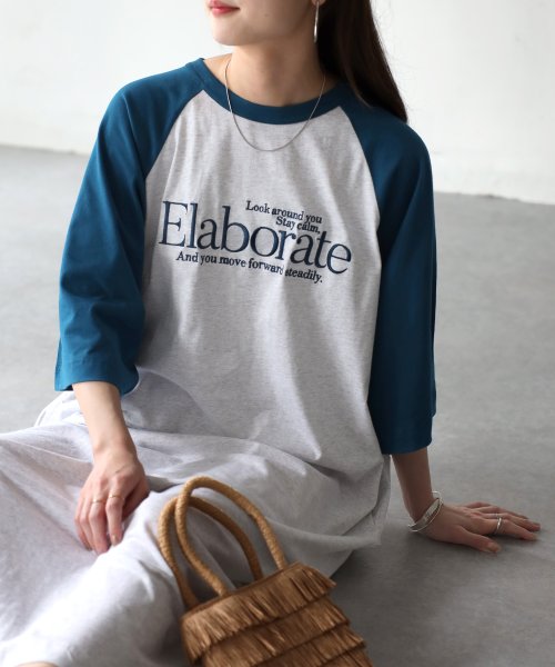 Elaborate刺繍ラグラン半袖Ｔシャツワンピース