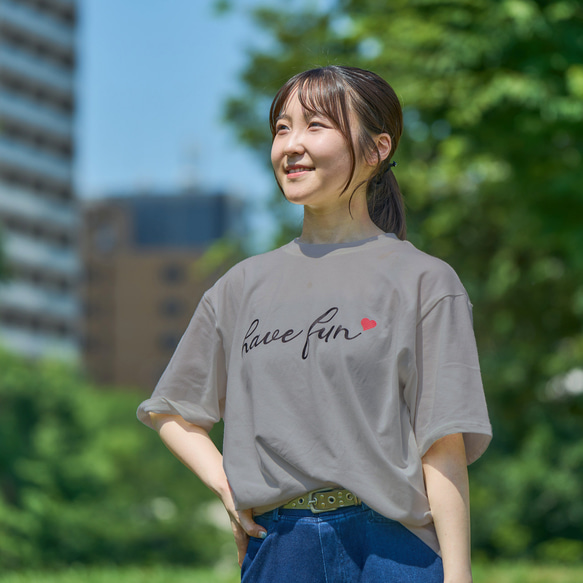 【Tシャツ】have fun❤おそろいコーデ(ダークグレー)【クリックポスト￥185】全国一律