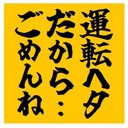 運転ヘタだからごめんね おもしろ カー マグネットステッカー 13cm