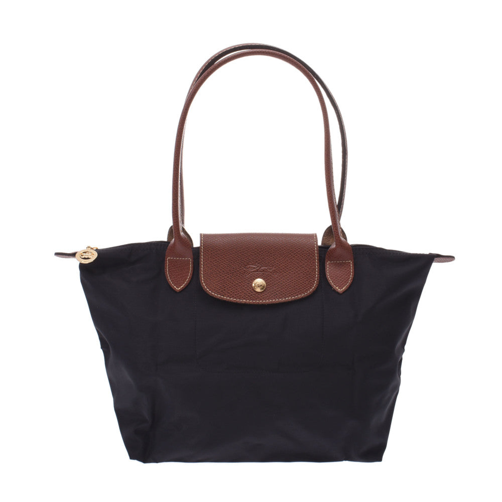 Longchamp ロンシャン ル プリアージュ ロング S 黒 茶 ゴールド金具 L2605089001 レディース ナイロン トートバッグ 新品 