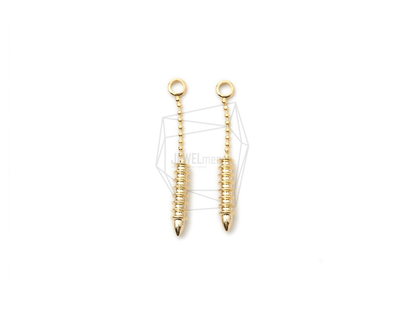 ERG-1545-G【2個入り】スクリューネイルチャーム /Screw nail Earring Charm