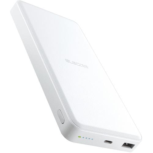 エレコム DE-C39-12000WH モバイルバッテリー 12000mAh PD対応 20W 入出力(TypeC×1) 出力(USBA×1) おまかせ充電 ホワイト