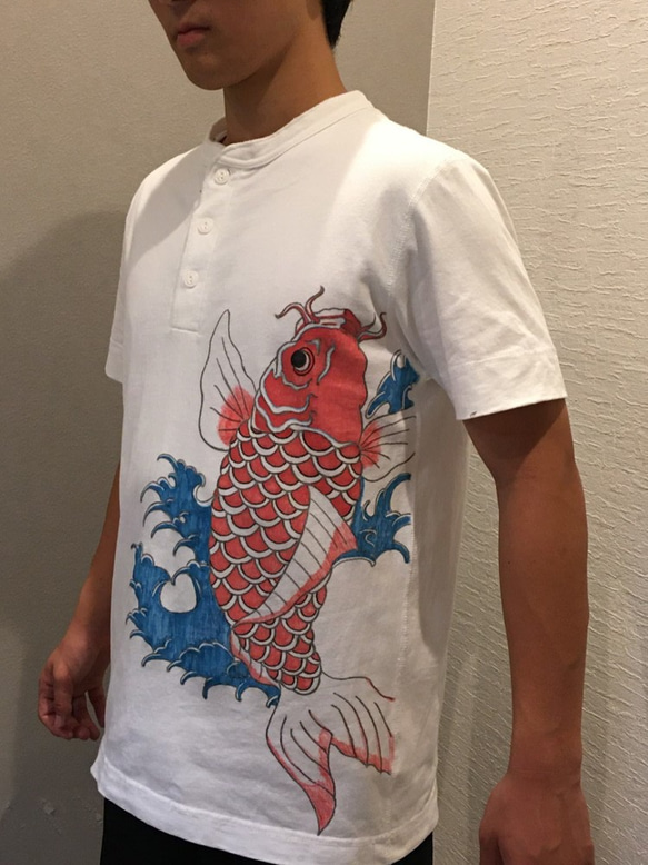 記念セール　和柄Ｔシャツ　手描き　のぼり鯉