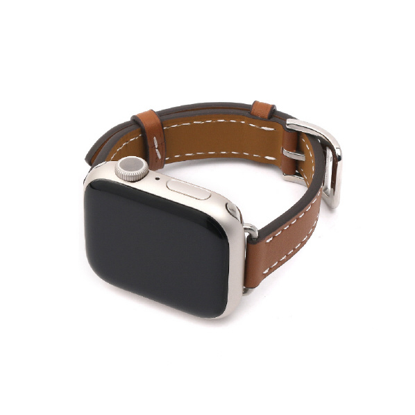 WEARPLANET Apple Watch 49/45/44/42mm用Slim Line クラシック本革バンド メープルブラウン WP23141AW