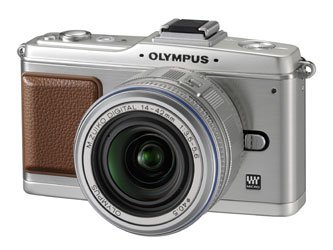 OLYMPUS ミラーレス一眼 PEN E-P2 レンズキット シルバー E-P2LKIT-SLV【中古品】