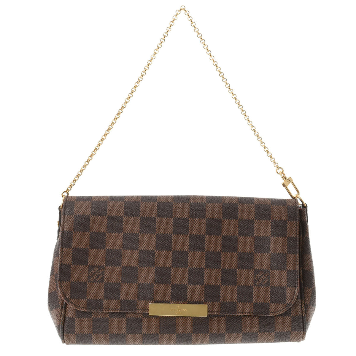 LOUIS VUITTON ルイヴィトン ダミエ フェイボリットMM USA製 ブラウン N41129 レディース ダミエキャンバス ショルダーバッグ Aランク 中古 