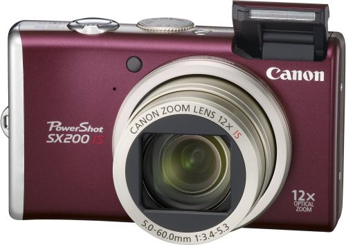 Canon デジタルカメラ PowerShot (パワーショット) SX200 IS レッド PSSX200IS(RE)【中古品】