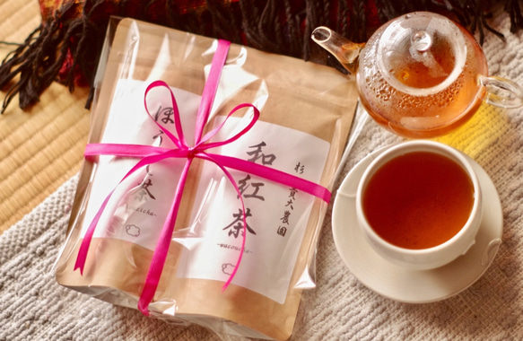 プチギフト・手土産に！杉山貢大農園の「和紅茶50g」&「ほうじ茶50g」ギフトセット