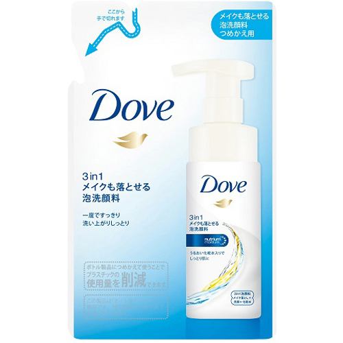 ユニリーバ（Unilever） ダヴ 3in1 メイクも落とせる泡洗顔料 つめかえ用 (120mL)