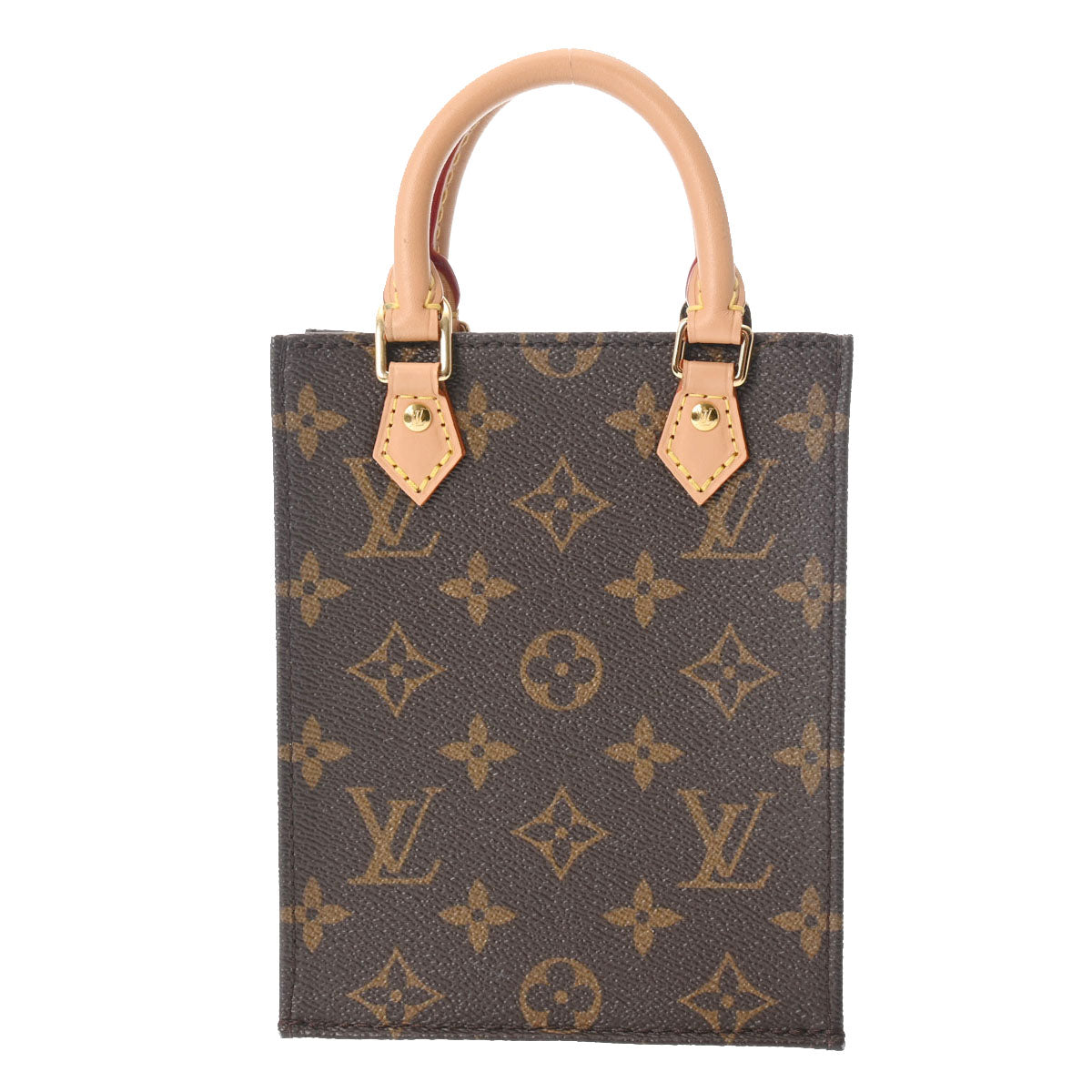 【2025年度カレンダ】LOUIS VUITTON ルイヴィトン モノグラム プティット サックプラ ブラウン M81295 レディース モノグラムキャンバス ハンドバッグ ABランク 中古 _画像1