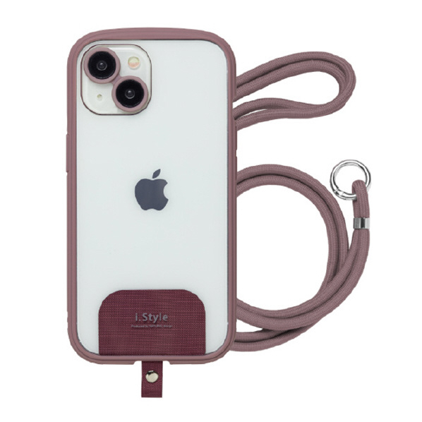 NATURAL design iPhone 15/14用背面型ケース i.Style Shoulder カカオ IP23-61-ISSH05