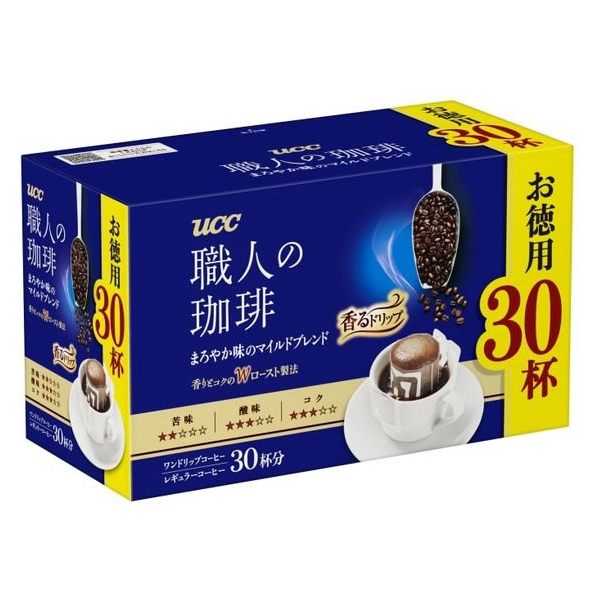 UCC 職人の珈琲ドリップコーヒーまろやか味のマイルドブレンド30P FCC5881-351117