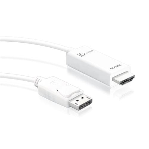 j5create JDC158 DisplayPort to 4K HDMI Cable ホワイト