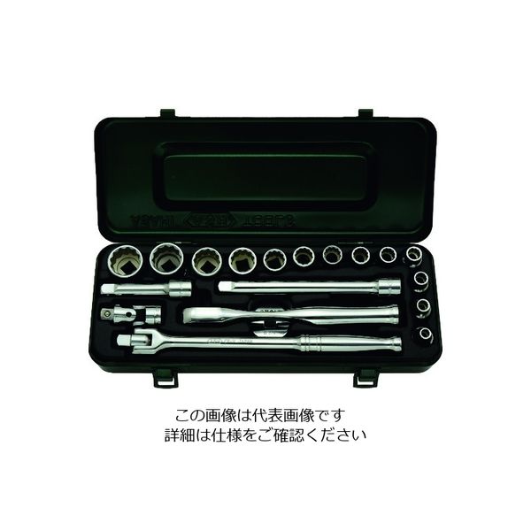 旭金属工業 ASH レボウェイブ12角ソケットセット3/8(9.5)×19PCS VO3122 1セット 197-9001（直送品）