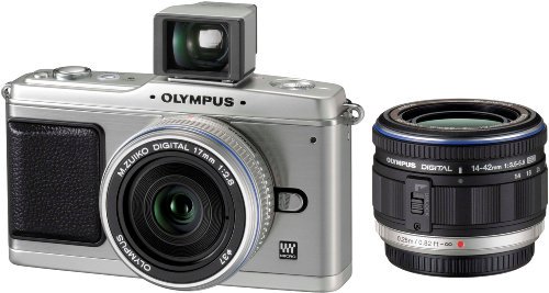 OLYMPUS ミラーレス一眼 E-P1 ツインレンズキット シルバー E-P1 TKIT-SLV【中古品】