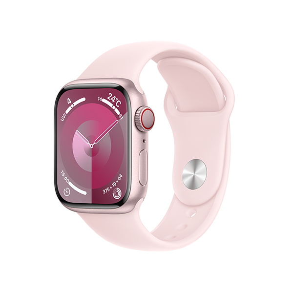 Apple Apple Watch Series 9(GPS + Cellularモデル)- 41mm ピンクアルミニウムケースとライトピンクスポーツバンド - S/M MRHY3J/A