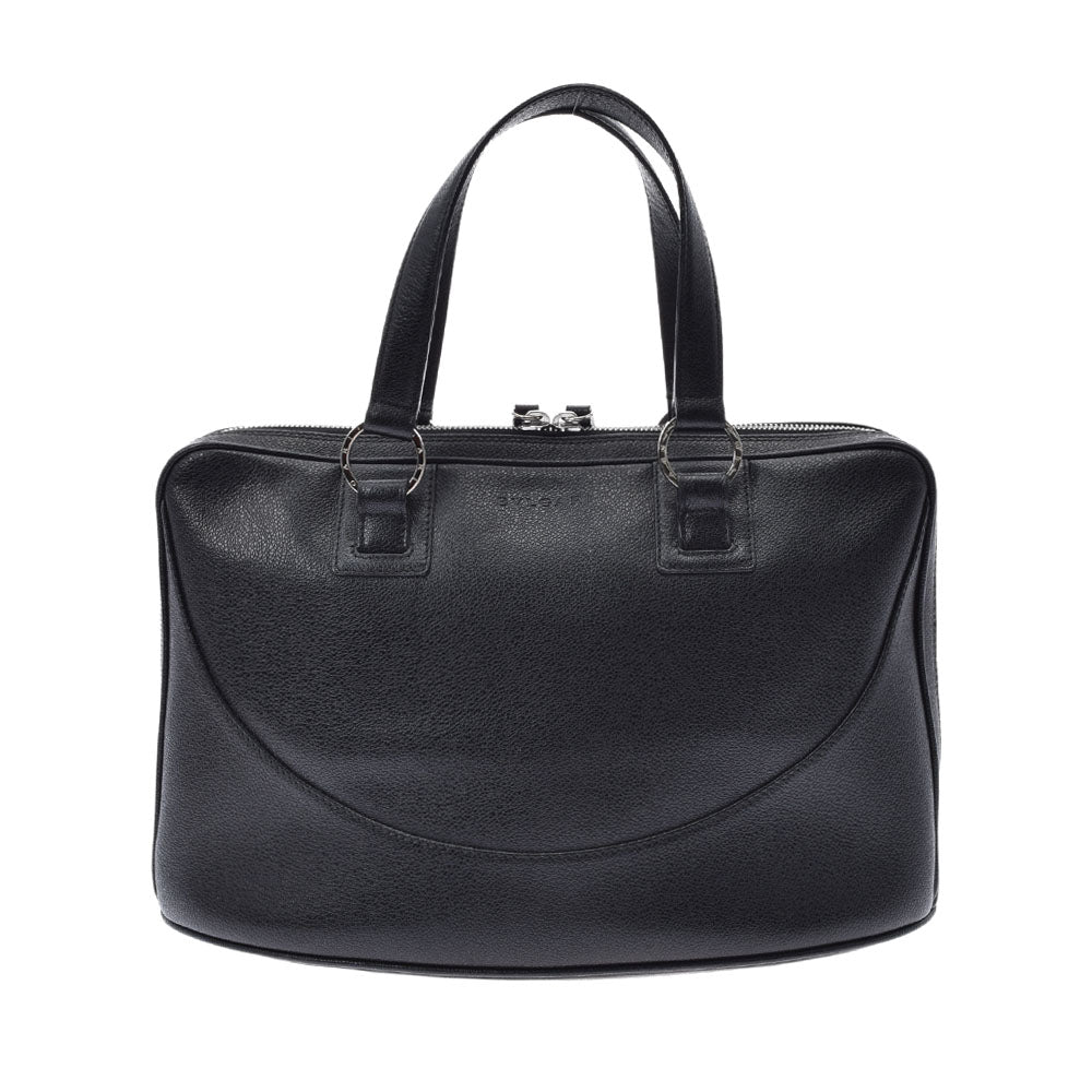 BVLGARI ブルガリ 2WAY 黒 ユニセックス カーフ ハンドバッグ Aランク 中古 