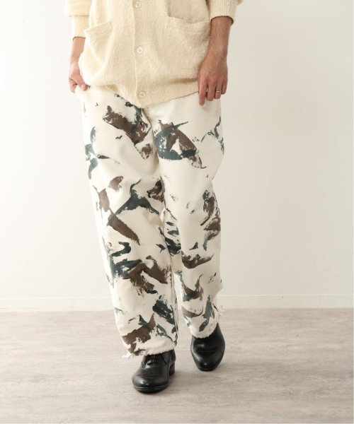 《予約》【FOLL / フォル】hand painted camo work pants