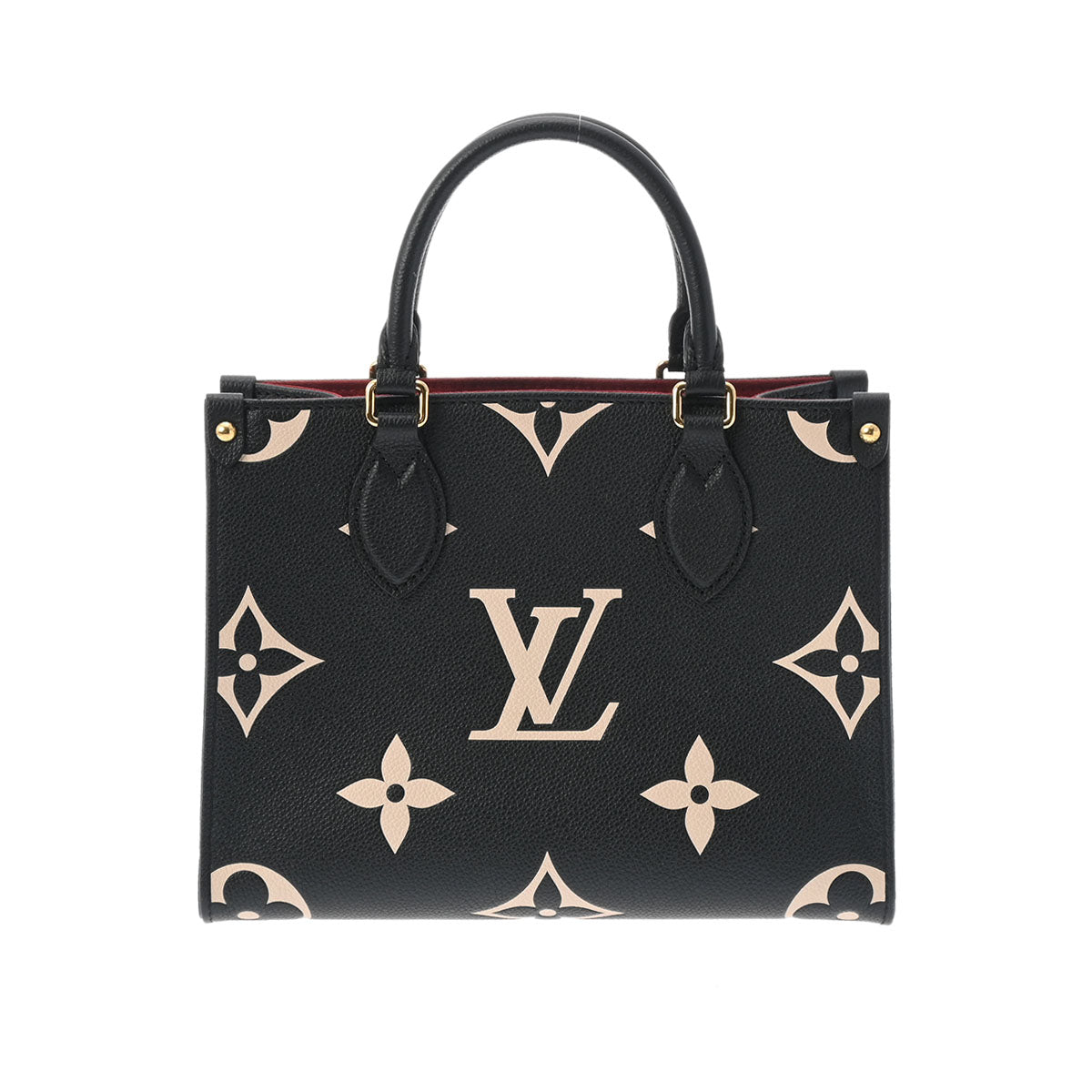 LOUIS VUITTON ルイヴィトン モノグラムアンプラント オンザゴー PM  黒/ベージュ M45659 レディース レザー ハンドバッグ Aランク 中古 