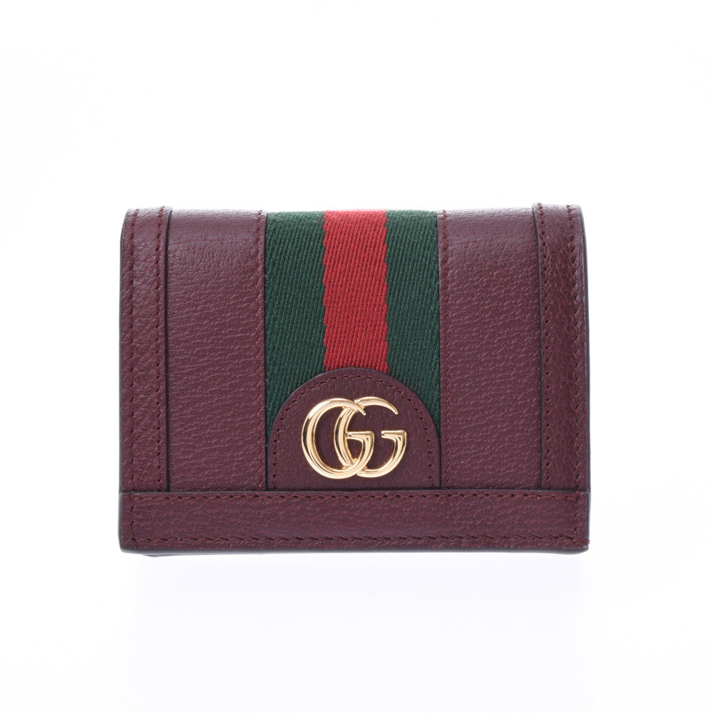 GUCCI グッチ オフディア コンパクトウォレット ボルドー 523155 レディース レザー 二つ折り財布 新品 