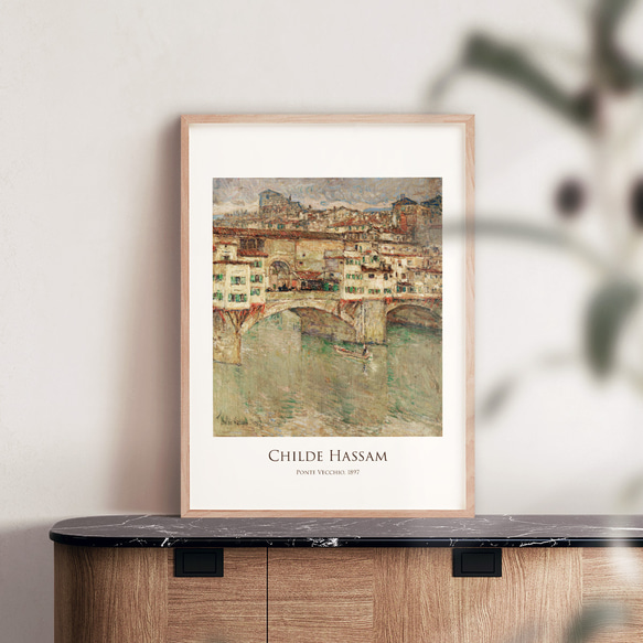 チャイルド・ハッサム Ponte Vecchio アートポスター 絵画 アートパネル 風景画 橋 名画 絵画 AP279