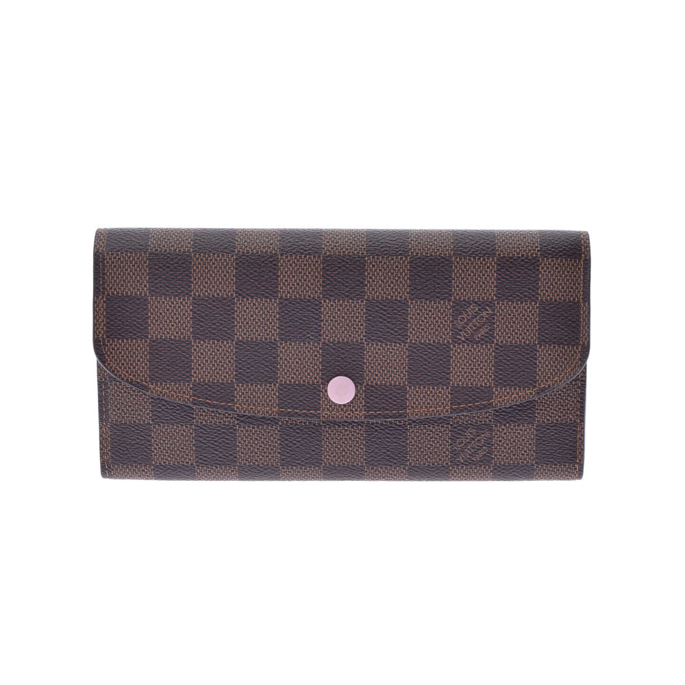 LOUIS VUITTON ルイヴィトン ダミエ ポルトフォイユ エミリー ローズバレリーヌ N60214 レディース ダミエキャンバス 長財布 ABランク 中古 