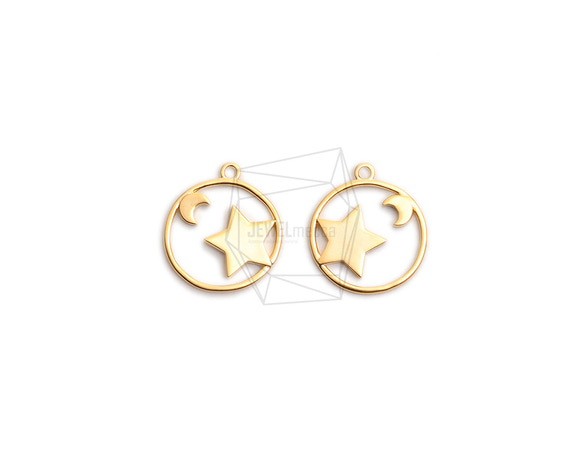 PDT-2655-MG【2個入り】スターペンダント,Stars Pendant/15mm X 17mm