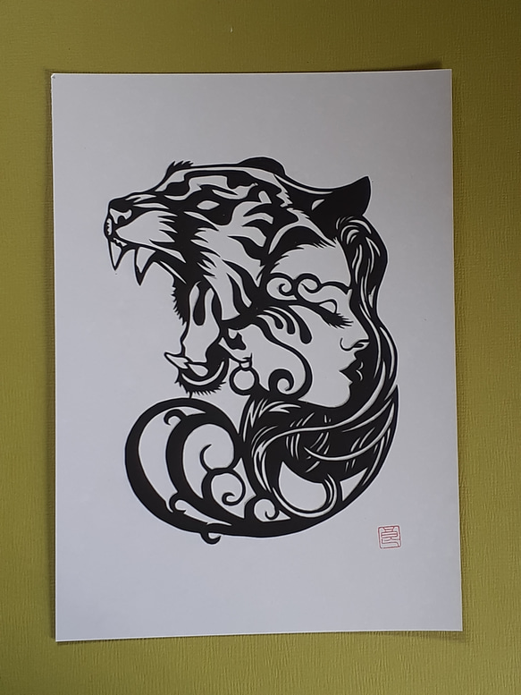 切り絵　美女と野獣