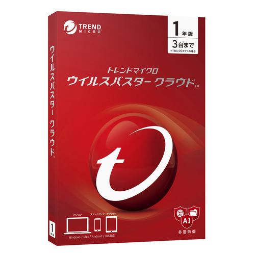 トレンドマイクロ ウイルスバスター クラウド 1年版 PKG TICEWWJDXSBUPN3700Z