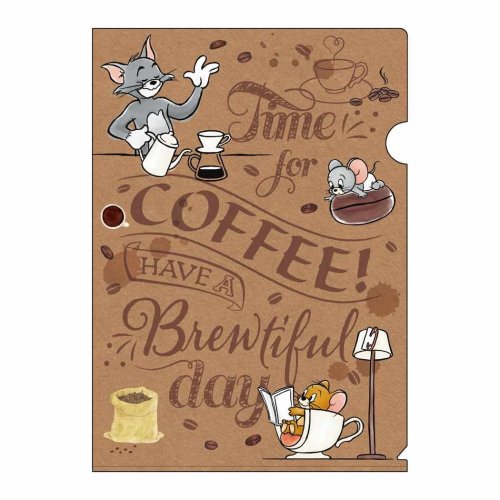 トムとジェリー A4ファイル クラフトファイル TIME FOR COFFEE ワーナーブラザース インロック 文房具 事務用品 キャラクター グッズ