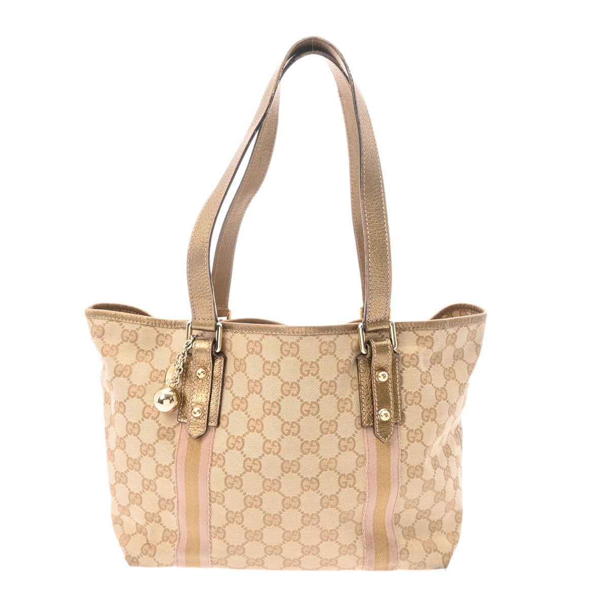 GUCCI グッチ トートバッグ ベージュ ゴールド金具 137396 レディース GGキャンバス トートバッグ Bランク 中古 