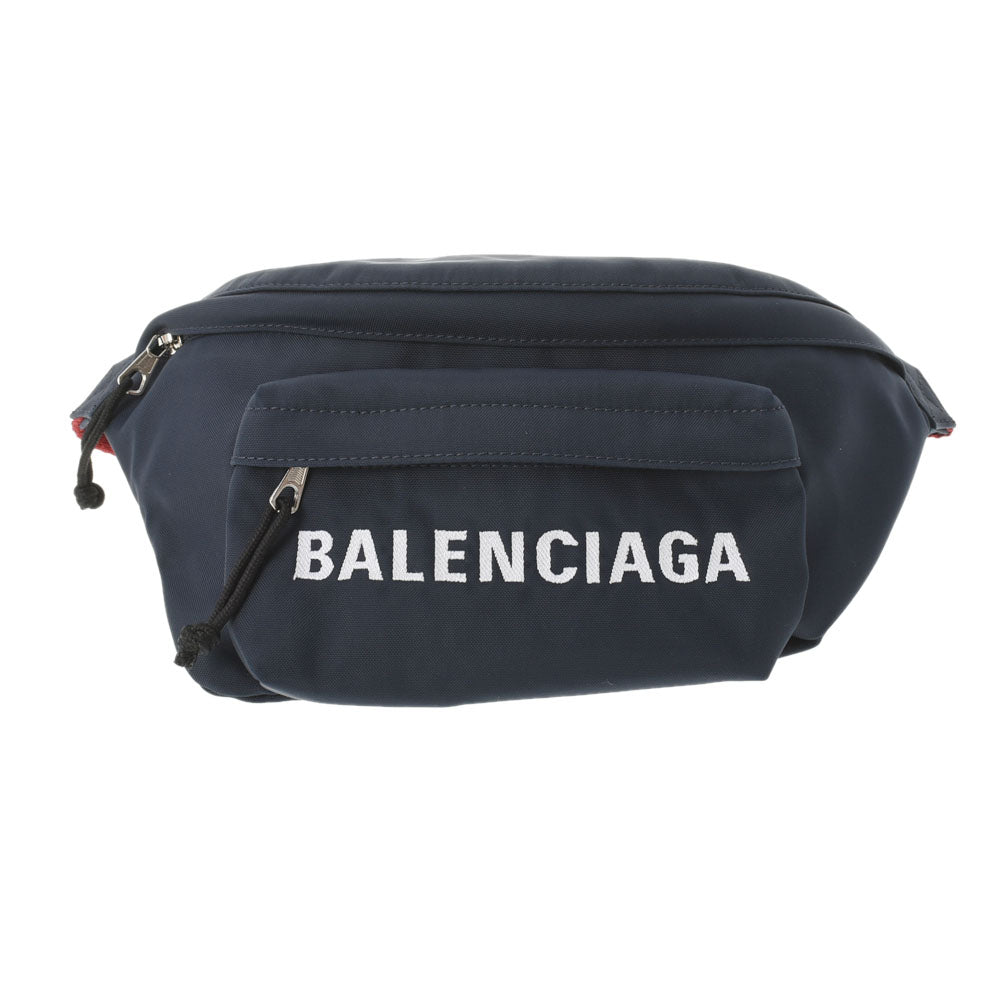 BALENCIAGA バレンシアガ ロゴ ウエストバッグ 紺/赤 533009 ユニセックス ナイロン ボディバッグ ABランク 中古 