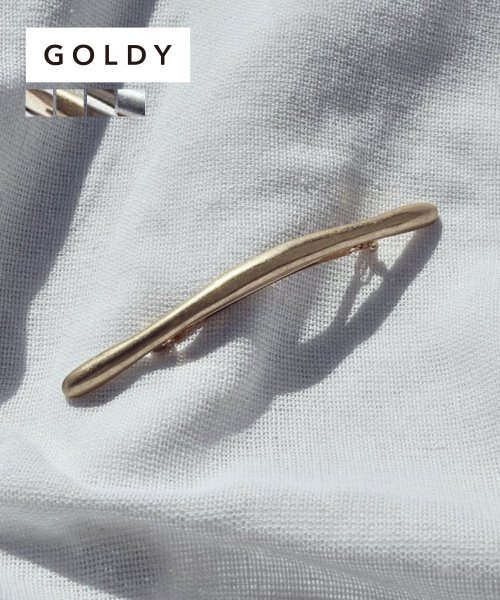 【GOLDY】トゥイッグ ライン メタル バレッタシルバー ゴールド オケージョン 結婚式 アクセサリー  / 6211103