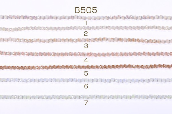 B505-6 1連 メッキガラスビーズ ソロバンカット 3.5×5.5mm【1連(約95ヶ)】