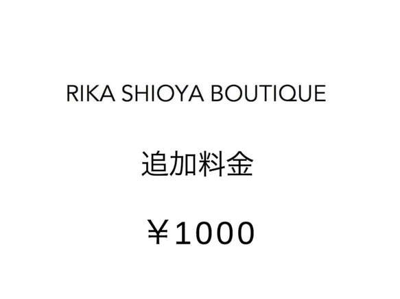 追加料金　¥1000