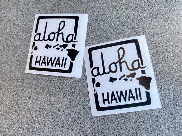 大サイズ Hawaii 角 ALOHA 】Hawaii sticker お得2枚セット《カラー選択可》送料無料