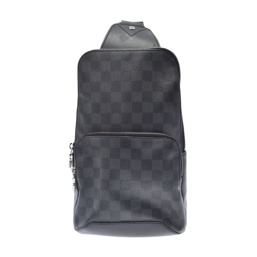 LOUIS VUITTON ルイヴィトン ダミエ グラフィット アヴェニュースリングバッグ 黒 N41719 メンズ ダミエグラフィットキャンバス レザー ボディバッグ ABランク 中古 